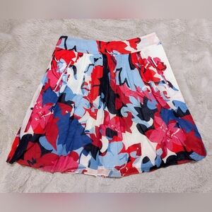 CYNTHIA Cynthia Rowley Blue & Red Floral A-line Mini Skirt Size 4